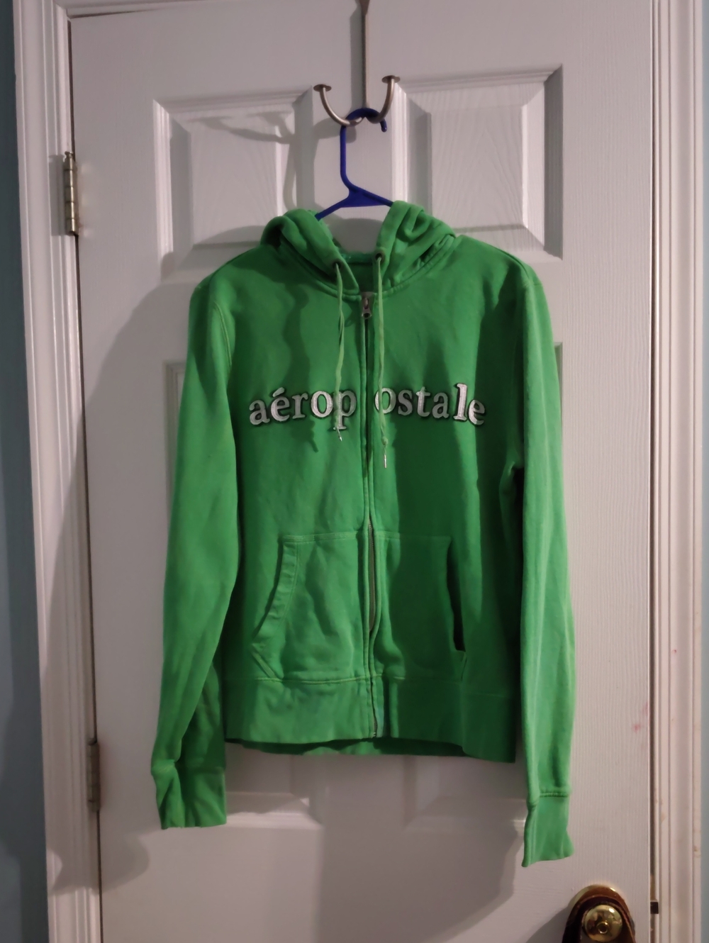 Vintage Y2K Aeropostale Green Full-Zip Hoodie, Size XL